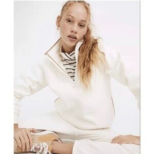MADEWELL MWL Betterfleece Half-zip white Sweatshirt Size XS